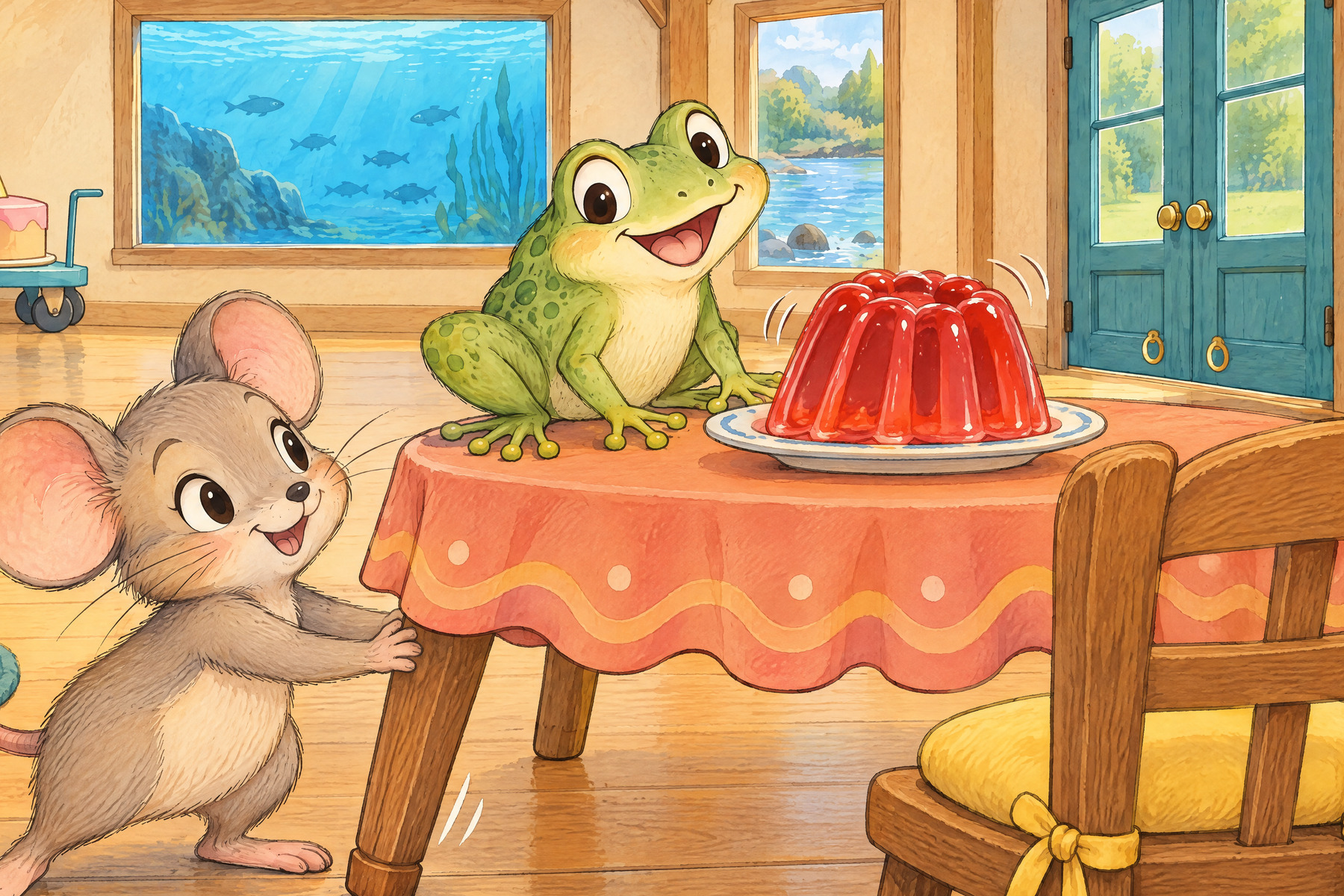 Ff — Frog: Frog makes one small hop.