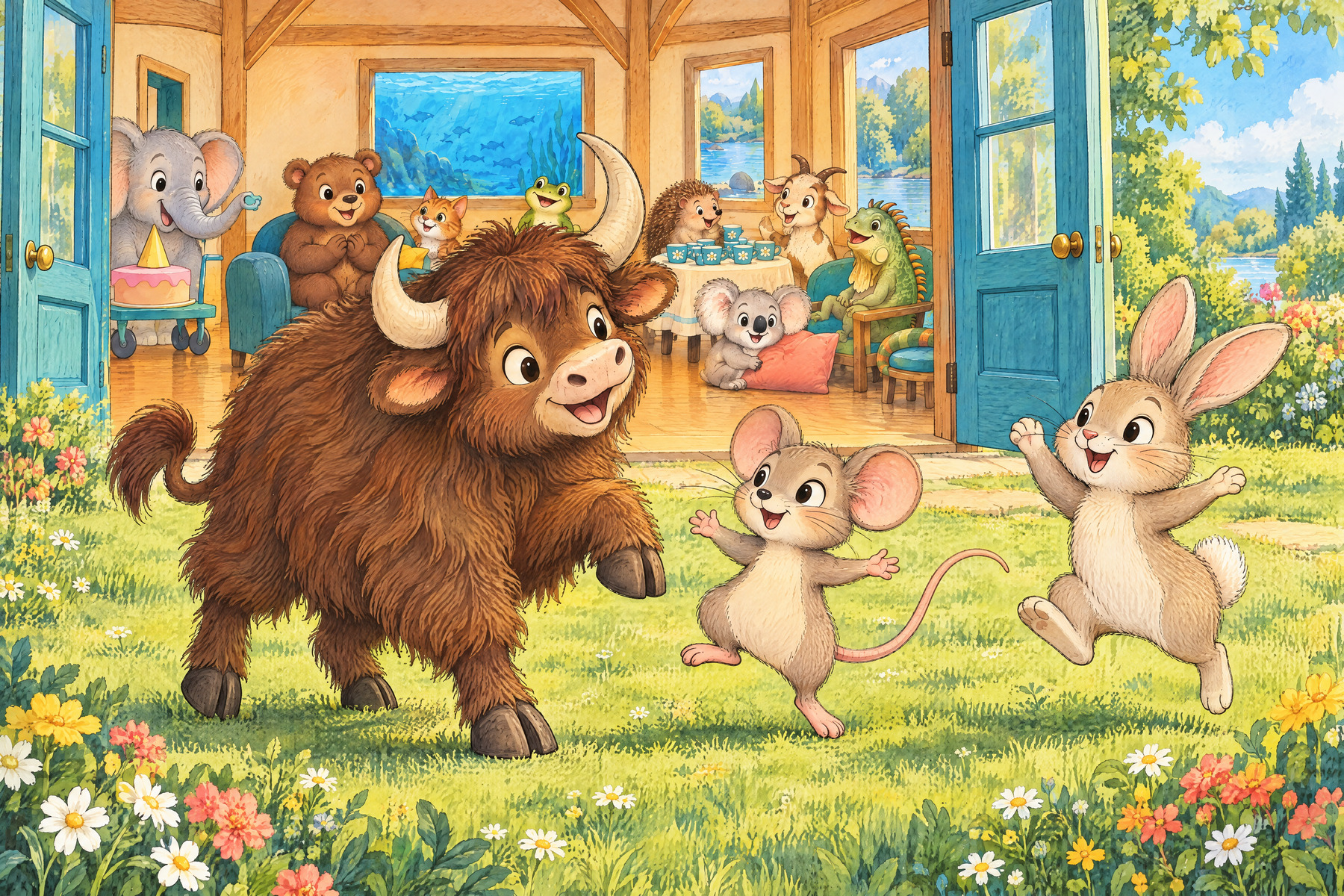 Yy — Yak: Yak joins the dance.
